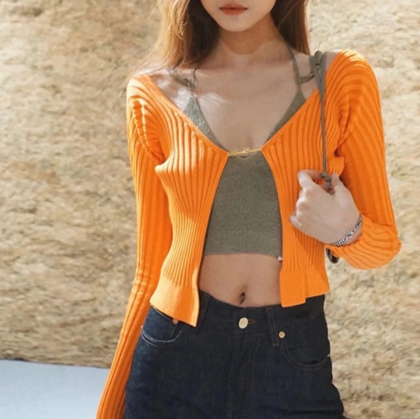 Tossy Women Ribbed Knit Cropped Top