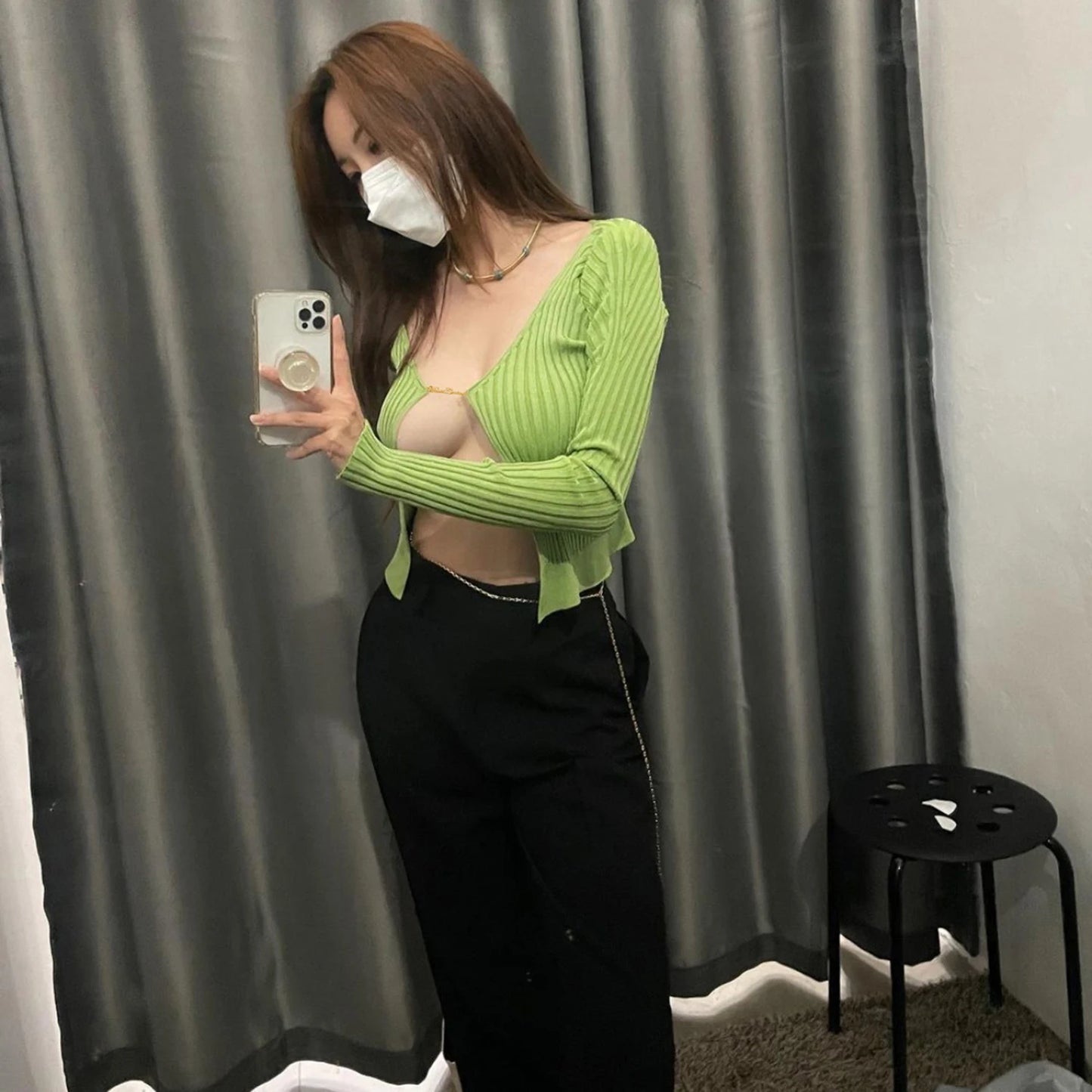 Tossy Women Ribbed Knit Cropped Top