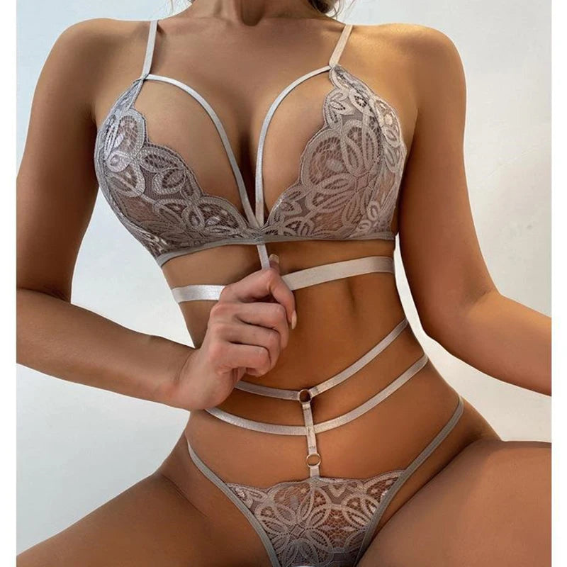 Sexy Lingerie for Women Lace Transparent Bra and Panty Sets