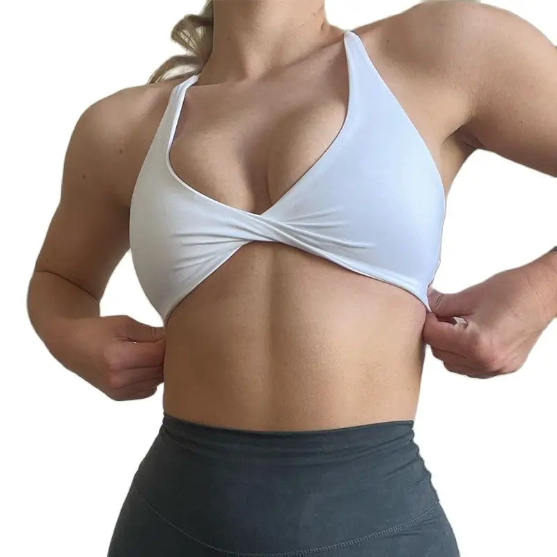 CHRLEISURE Cross Back Sports Bra