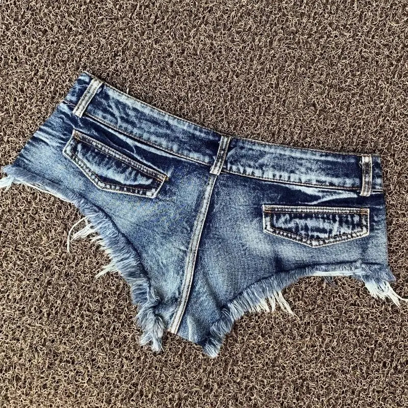 Ultra Low Waist Denim Shorts