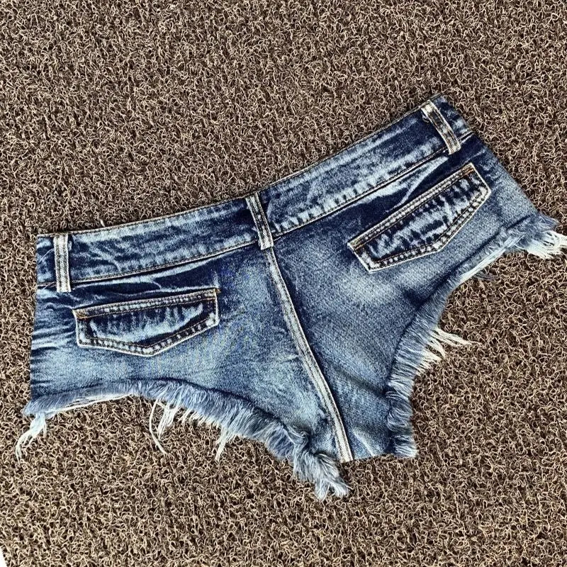 Ultra Low Waist Denim Shorts