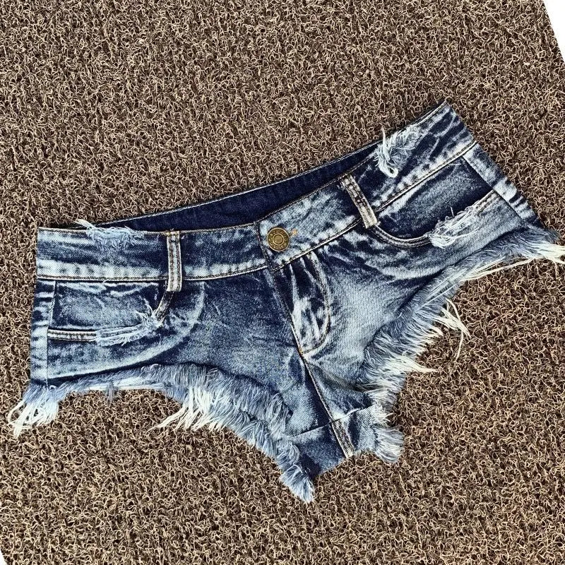 Ultra Low Waist Denim Shorts