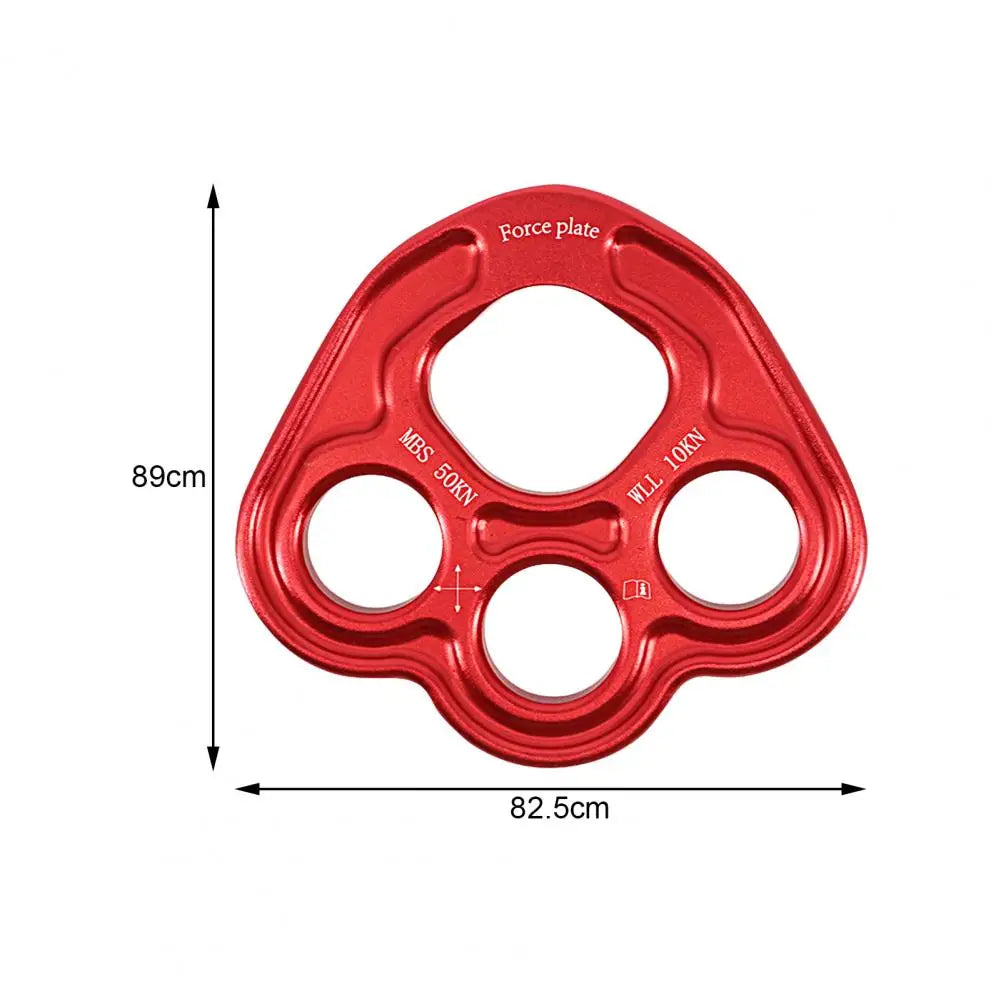 Descender Plate Heavy Duty High Strength Aluminum Alloy Climbing Gear 4 Holes Paw Rigging Plate