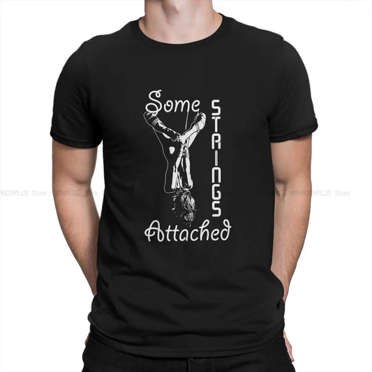 Some Strings Attached Shibari Rope Men TShirt BDSM Crewneck Tops Polyester T Shirt Humor Birthday Gifts