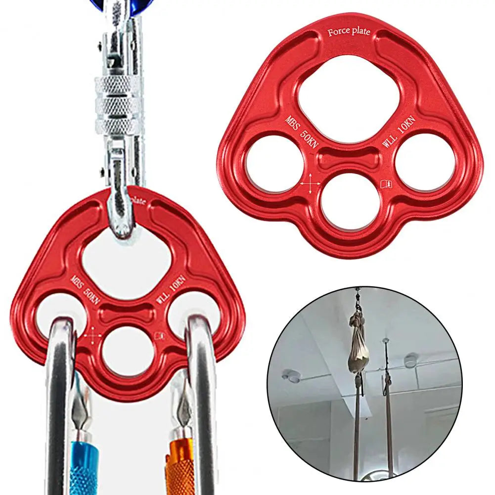 Descender Plate Heavy Duty High Strength Aluminum Alloy Climbing Gear 4 Holes Paw Rigging Plate